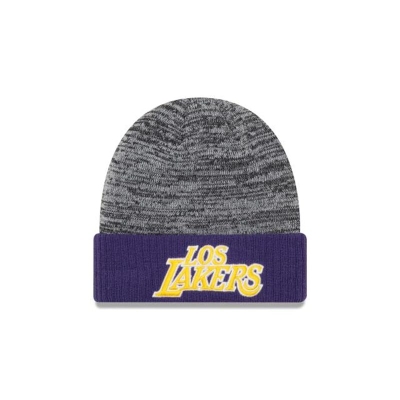 Purple Los Angeles Lakers Hat - New Era NBA Team Front Cuff Knit Beanie USA0891425